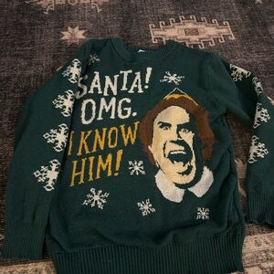 Elf Graphic Holiday Sweater - Green